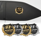 Металлические автомобильные наклейки, 2 шт., эмблема, Кузов для стайлинга, полная наклейка, детали для Hyundai Creta, акцентная Соната IONIQ i30 Solaris Getz i40 i10