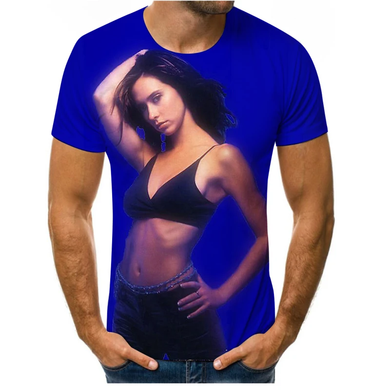 

Summer new men and women 3D printing T-shirt star short-sleeved fashion girl hip-hop Harajuku casual T-shirt