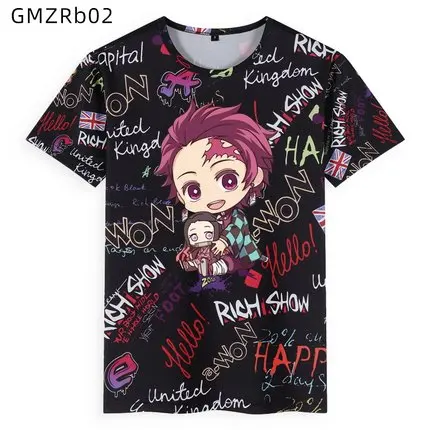 

Футболка с рисунком призрака из аниме, рассекающего призрака, Tanji Lang Mi Beanl, футболка большого размера в стиле Харадзюку, графические футболки...