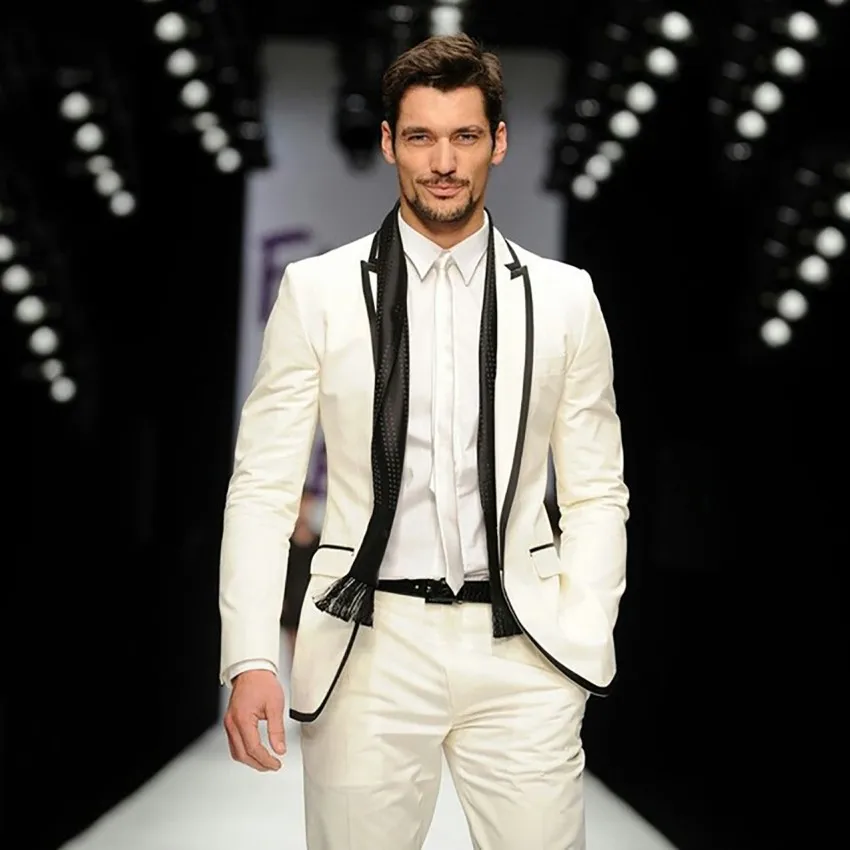 Новейшая модель мужских костюмов с отворотами и краями костюмы для свадьбы