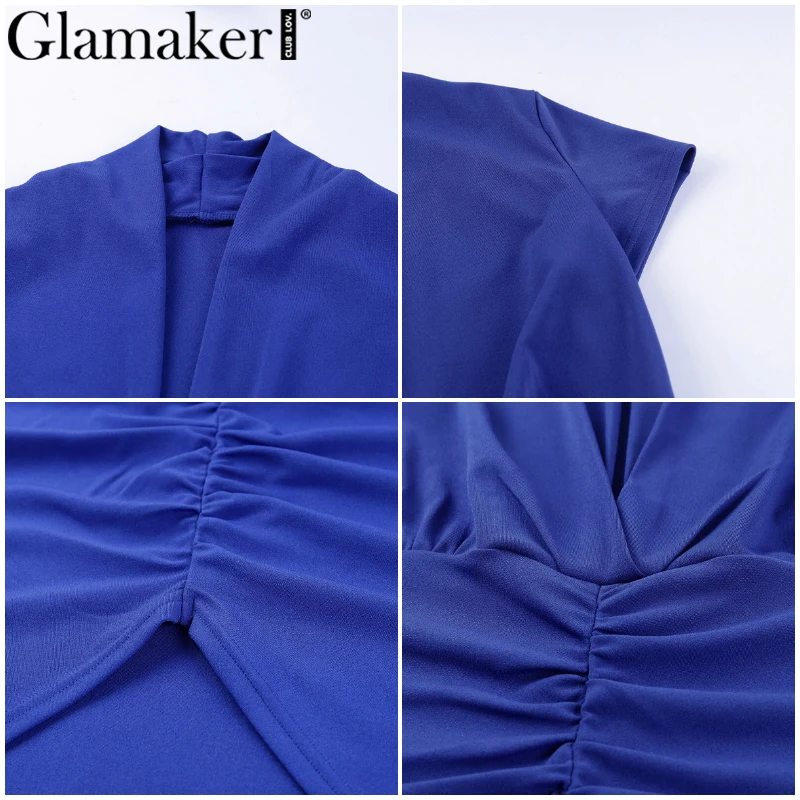 Женское длинное платье в стиле ретро Glamaker летнее с глубоким v образным вырезом