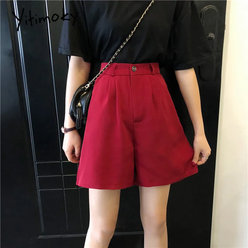 Шорты женские с завышенной талией официальные прямые короткие брюки в Корейском