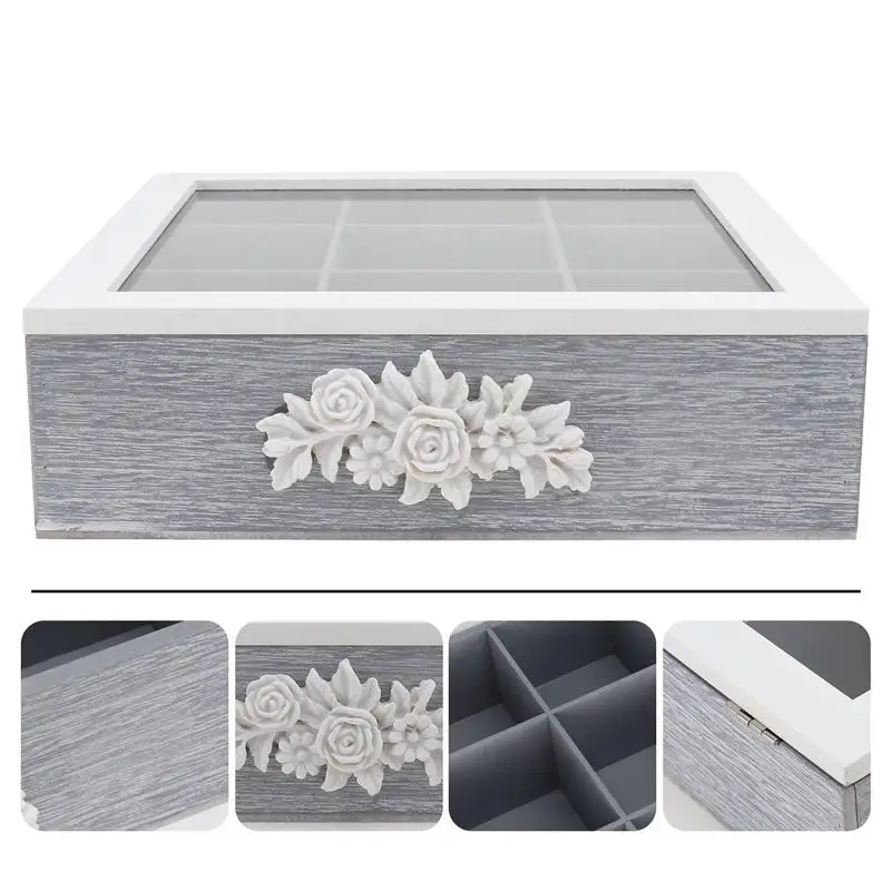 

1Pc Home Storage Box Sundries Holder Tea-leaf Box Wooden Box Storage Holder for Storage