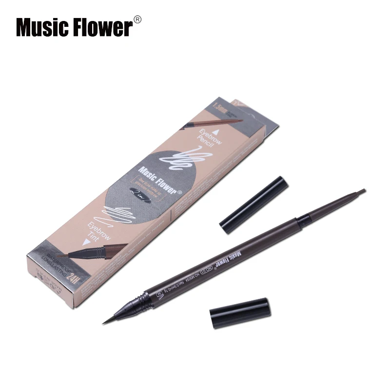 Бренд Music Flower, косметика для глаз, макияж, матовый натуральный, двойная головка, карандаш для бровей+ тинт для бровей, жидкий, водостойкий, стойкий
