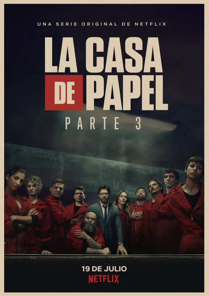 La Каса де Papel деньги Heist плакаты бумага для поделок в стиле ретро искусство стены украшения дома постер фильма - Цвет: 8