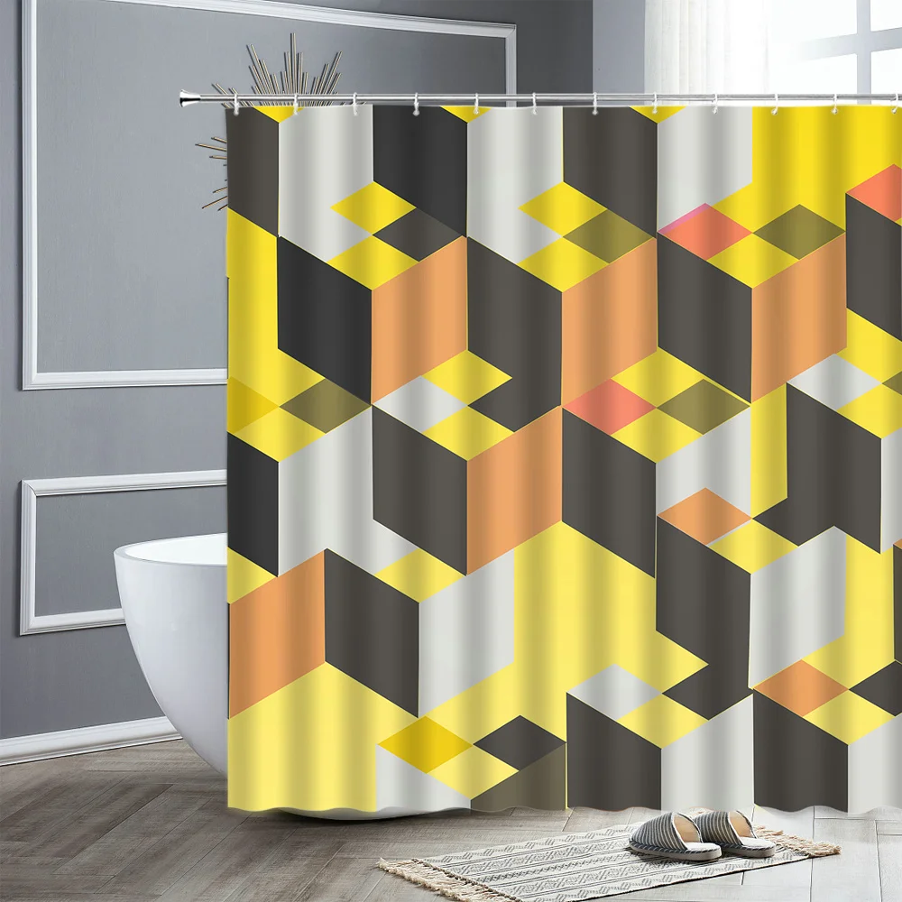 

Modern Geometric Shower Curtain Sets Black White Pattern Abstract Art Bathroom Curtains Fabric For Home Decor Bath Accessories