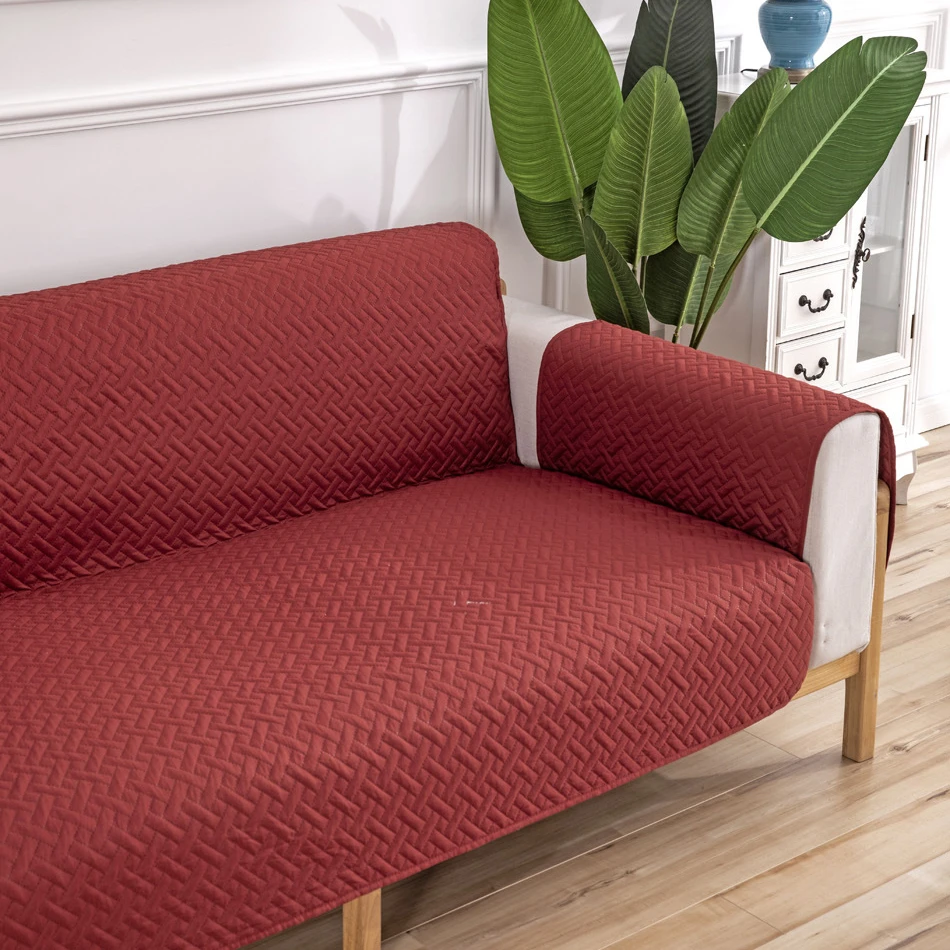 

New Quilted Sofa Cover Throw Slip Cover Couch Furniture Protector Pet Reversible Washable Removable Armrest Sofa Cover