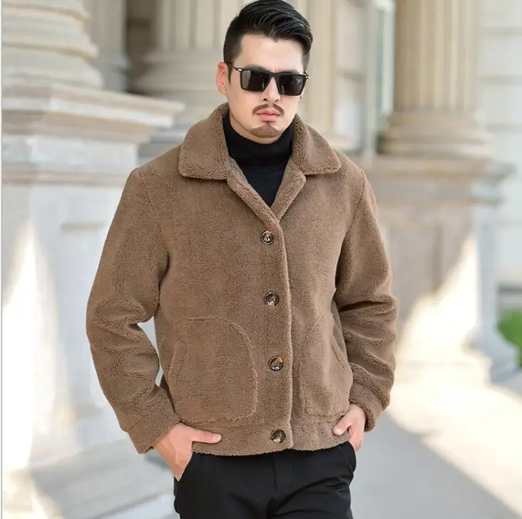 Куртка мужская из искусственной норки теплая приталенная куртка искусственного