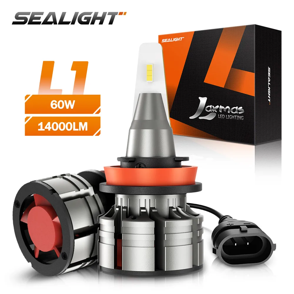 

SEALIGHT L1 LED Headlight H11 2pcs 14000LM 60W 6000K Low Beam H8 H9 H16 Car Light Fog Lamp CSP H11 LED Headlight Replace Bulb