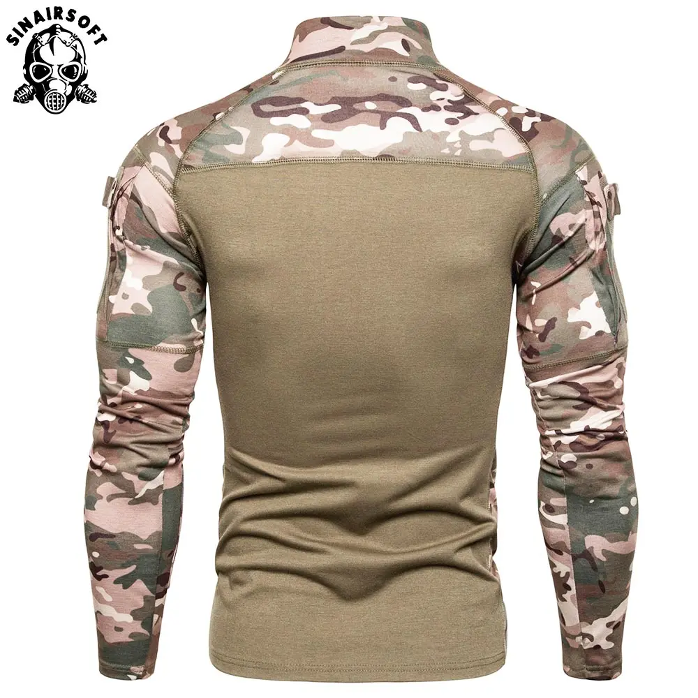 SINAIRSOFT Мужская армейская зеленая тактическая футболка с длинным рукавом