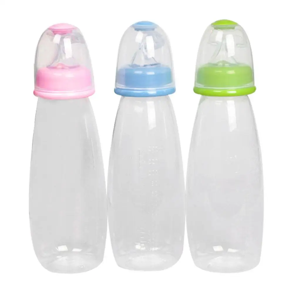 

240ML Lovely Safety Baby Rice Paste Feeding Bottle Infant Silicone Feeding With Spoon Feeder Food Rice Cereal Bottle