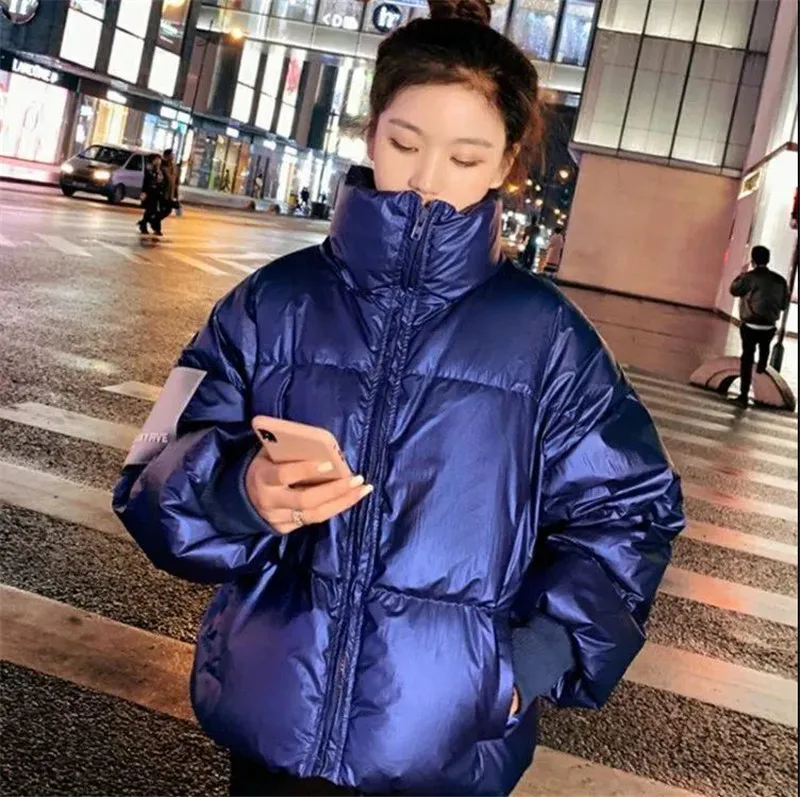 

Winter Parka Women Down Jacket Women Short Coat Outwear Female Pink Blue Parka Thick Cotton Padded Female Loose Coats Overalls