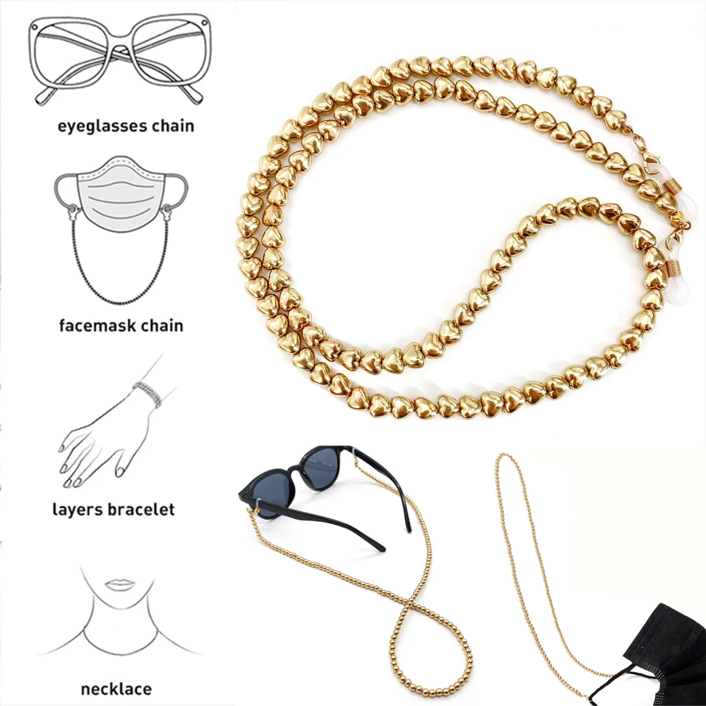 

Minimalist Style Metal Bead Chain Glasses Chain Lanyard Neck Strap Mask Rope Frame Ladies Accessories Sunglasses Fixing