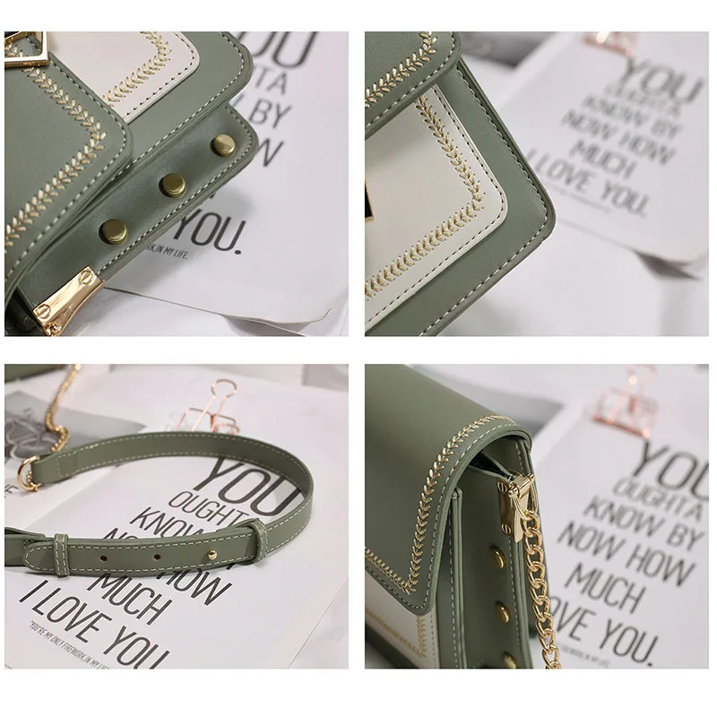 Новая женская маленькая сумка LADSOUL 2019 Женская текстурная через плечо с цепочкой