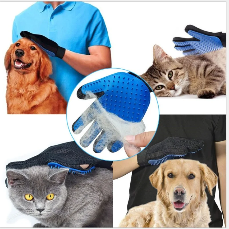 

Pet Cleaning Fur Gloves Pet Grooming Massage Gloves Silicone Dog Bath Massage Brush Pet Hair Grooming Gloves расческа для собак