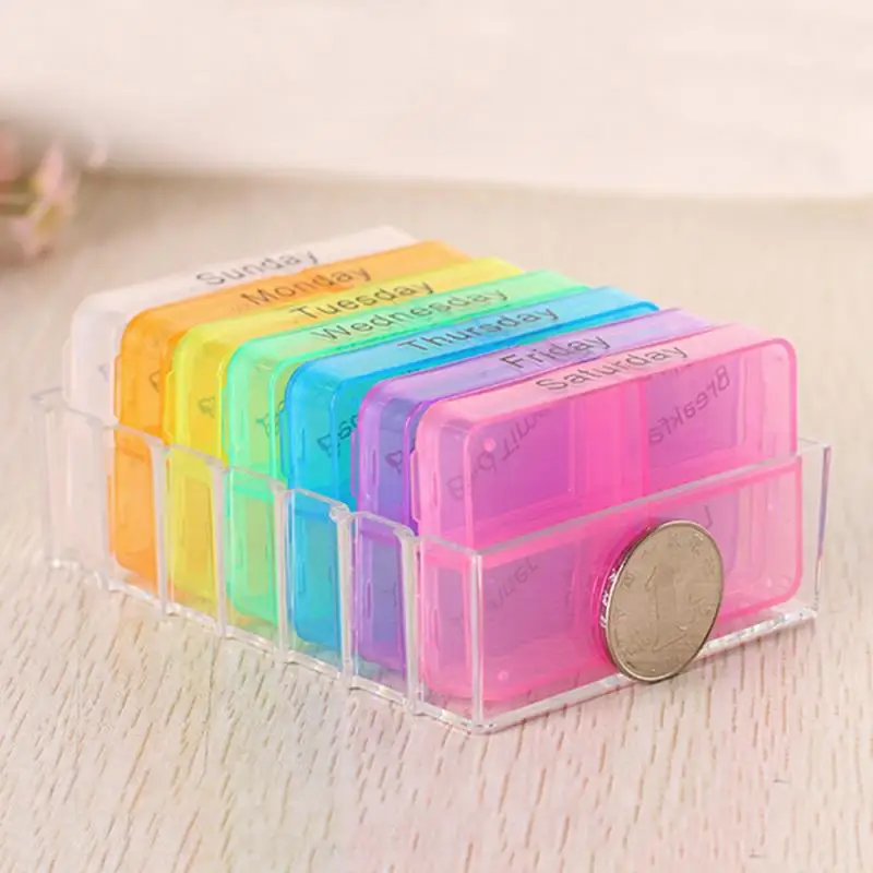 7 дней на неделю контейнер для таблеток хранения лекарств 28 ячеек органайзер