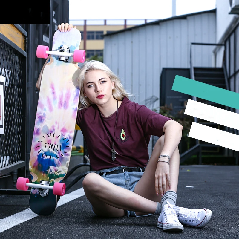 Лонгборд Shingboard для взрослых износостойкий нескользящий с 4 колесами из