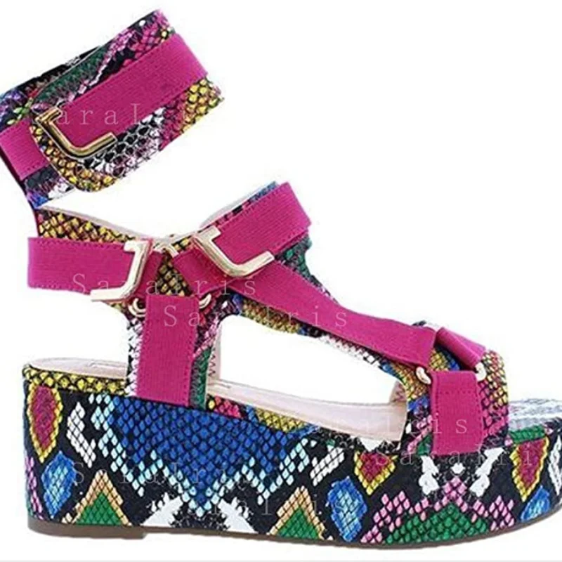 

Summer New Women's Gladiator Sandals Ladies Flat Platform Colorful Shoes Woman Casual Beach Plus Size 35-43 Zapatos De Mujer