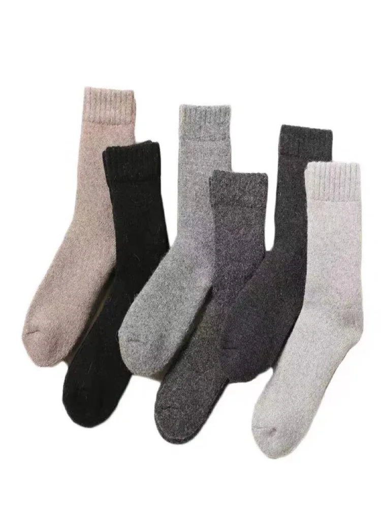 Высокое качество одноцветные супер теплые шерстяные толстые зимние носки