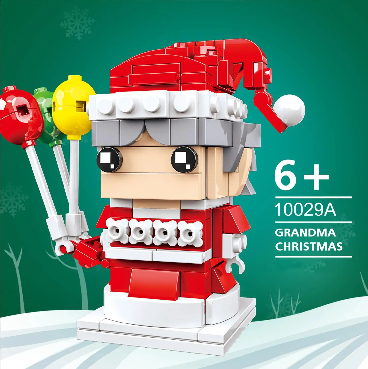

4 Styles Christmas Winter Village City Train Hot Air Balloon Sets Building Blocks Santa Claus Figures Bricks Toys Gifts