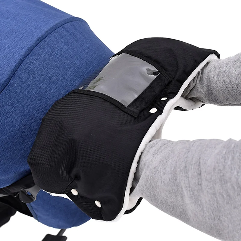 Зимняя Коляска ручной муфты плюс бархатная теплая прогулочная коляска варежки