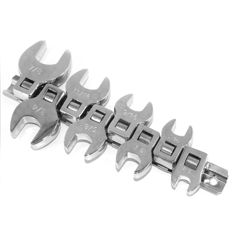 

8-Piece Set of Inch Horn Wrench, Steel Two-Purpose Square Head Wrench, Hardware Tool Wrench Set
