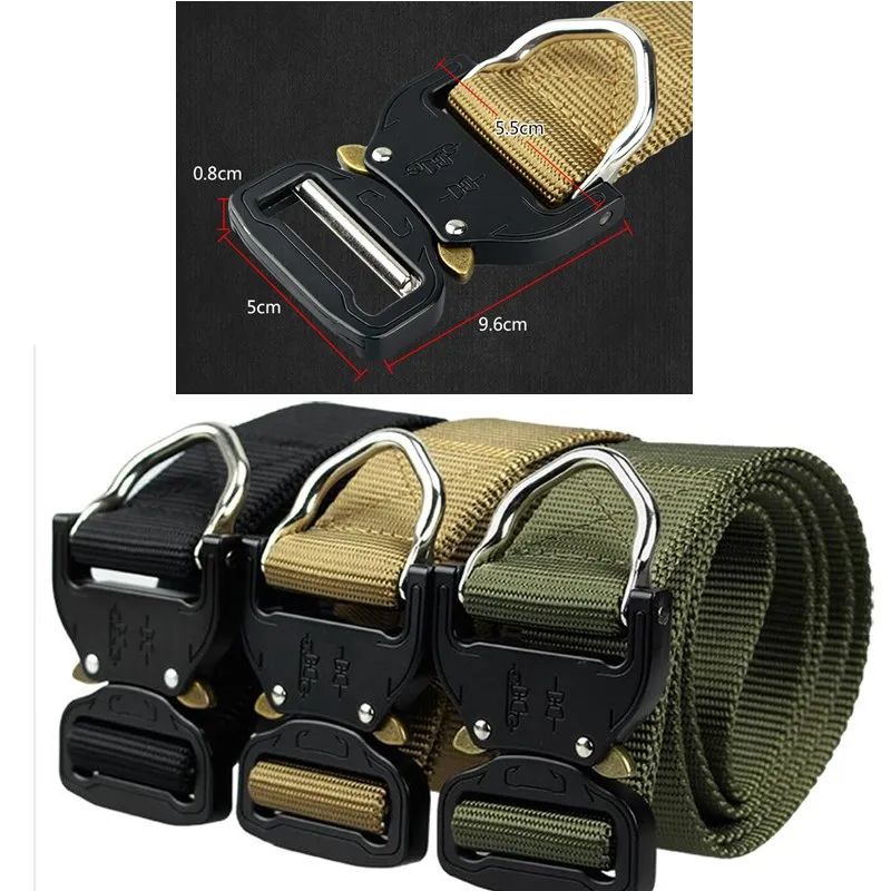 

Outdoor CS Tactical Belt Men's Combat Belt Nylon Canvas Belt Training