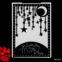 daboxibo the moon and the stars diy paper cutting dies scrapbooking plastic embossing folder size 10 514 5cm