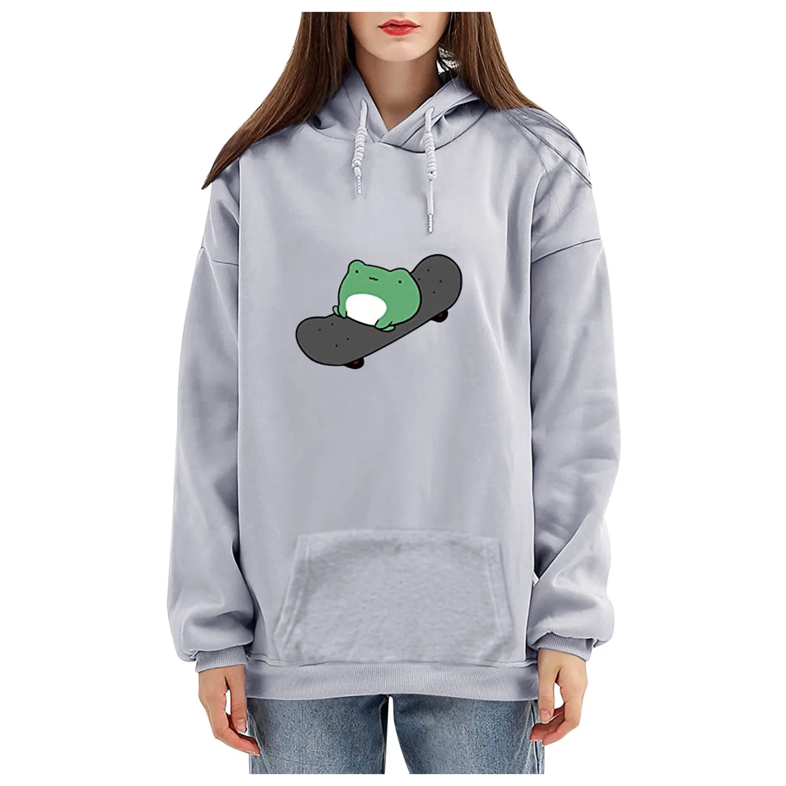 

Long Sleeve Hoodies Men 2021 Women's Cute Sweatshirt Skateboard Printing Pullover Hoodie Lady Personality