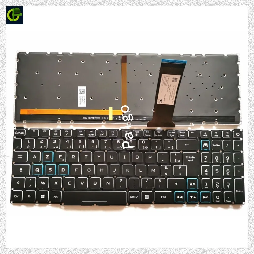 

French Backlit Keyboard for Acer Nitro 5 AN515-54 AN515-55 AN515-43 Nitro 7 AN715 51 AN715-51 LG5P LG5P_N90BRL FR BE