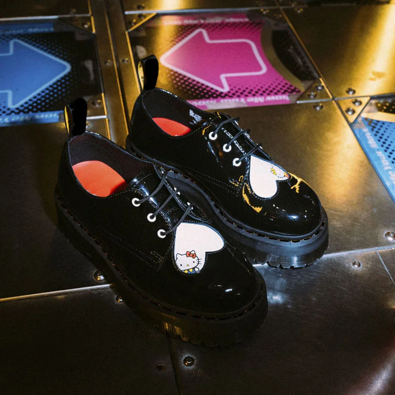 

Loafers Women Ankle Boots Slip-On Kitty cat martens Genuine Leather Spring Autumn Cartoon Animation Shoes for Women Footwear