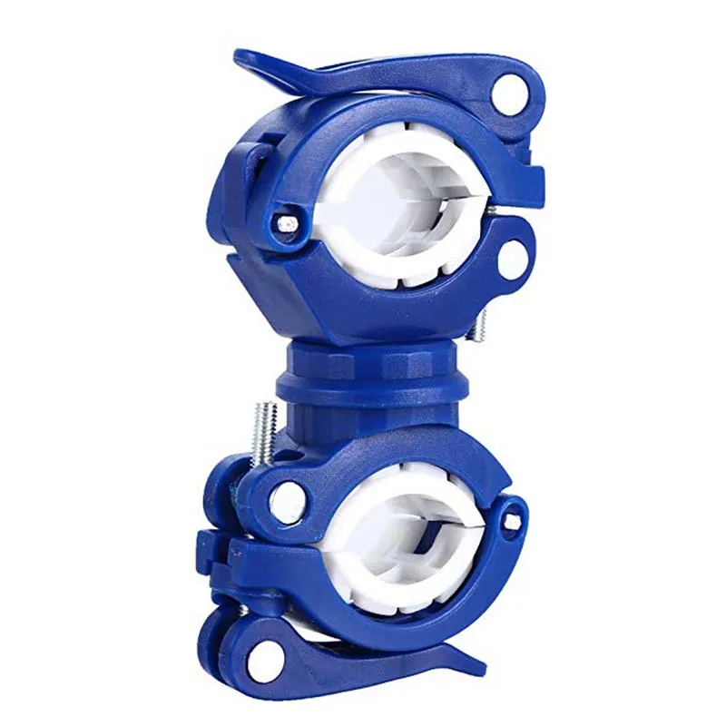 Blue with white Держатель фонарика Крепление для фонаря 360 Вращение велосипеда фонарик кронштейн для фонарика светодиодный головной передний держатель света зажим аксессуары для велосипеда - Цвет: Blue with white