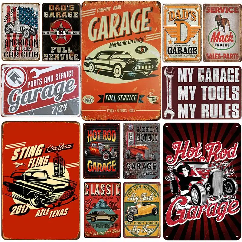 Металлическая табличка для гаража винтажная жестяная вывеска Шикарный декор