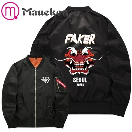 SKT T1 Faker крутая модная куртка с вышивкой Весенняя осенняя одежда трендовая мужская повседневная куртка skt приталенная куртка с капюшоном