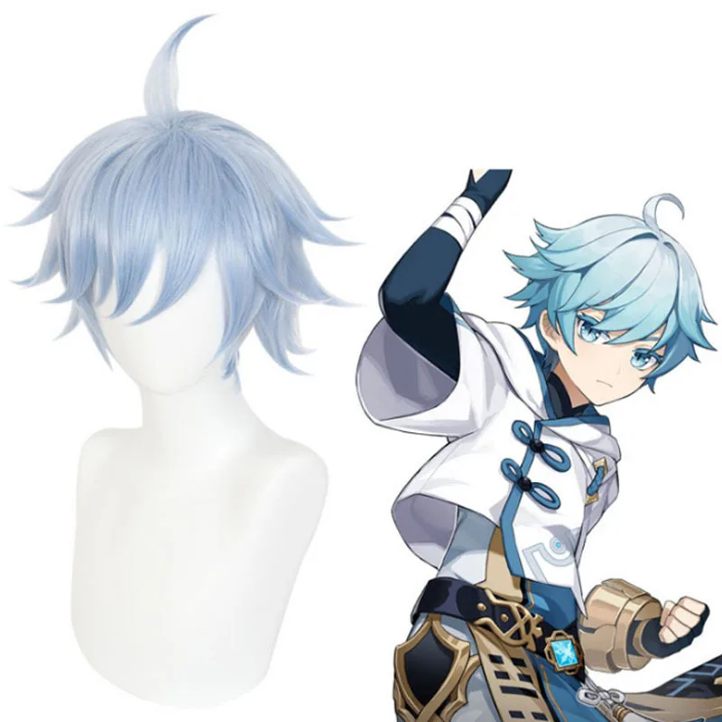 

Genshin Impact Chongyun косплей парик Chong Yun синий термостойкий синтетический волос Хэллоуин Рождество Ролевые игры