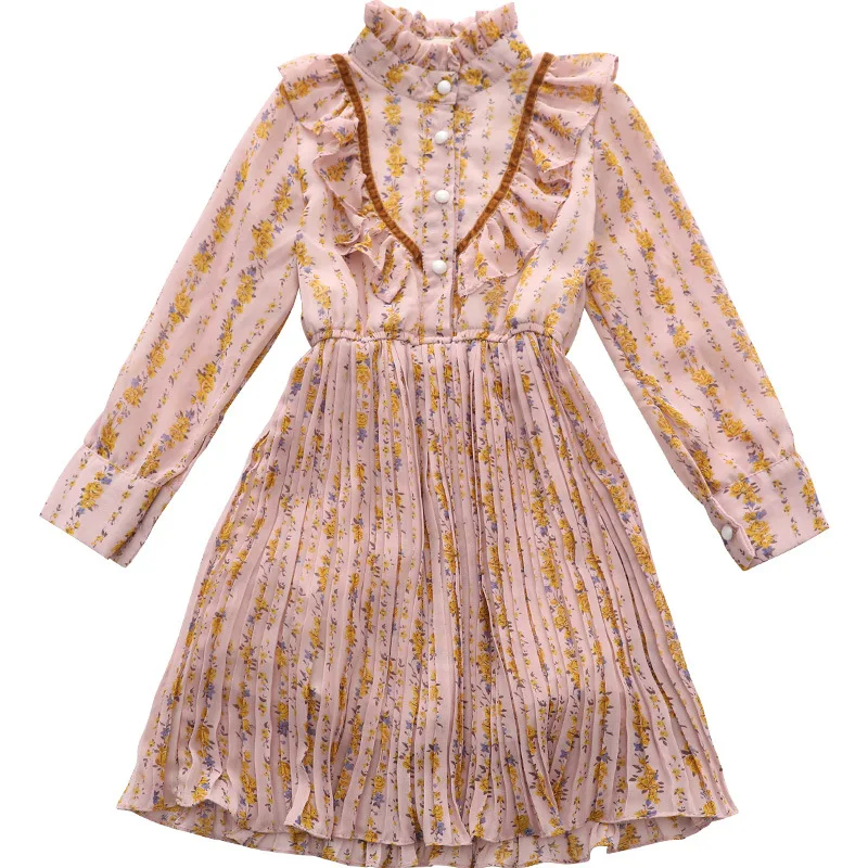 

Платье с длинным рукавом для девочек, 2019, платья для вечеринок и свадеб, платье принцессы с цветами, детская одежда для девочек