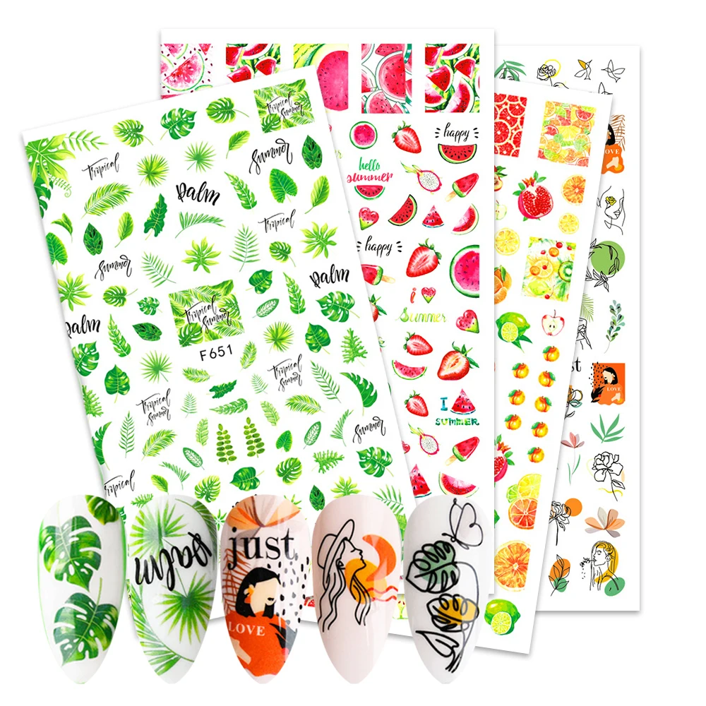 1 шт. наклейка для ногтей с фруктами и листьями | Красота здоровье