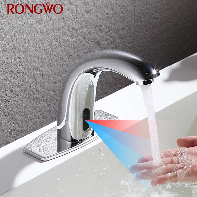 

Смеситель с датчиком RONGWO, автоматический инфракрасный датчик, ручной сенсорный смеситель, смеситель для горячей и холодной воды, хромирова...