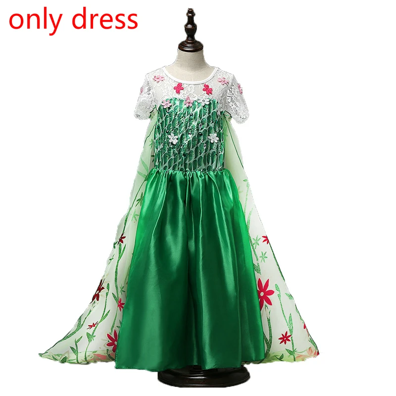 only dress K Snow Queen Princess Anna Elsa Dress for Girls Frozen Elsa Dresses Kids Little Girls Clothes Party Wedding Cosplay Dress Vestiods - Цвет: only dress K