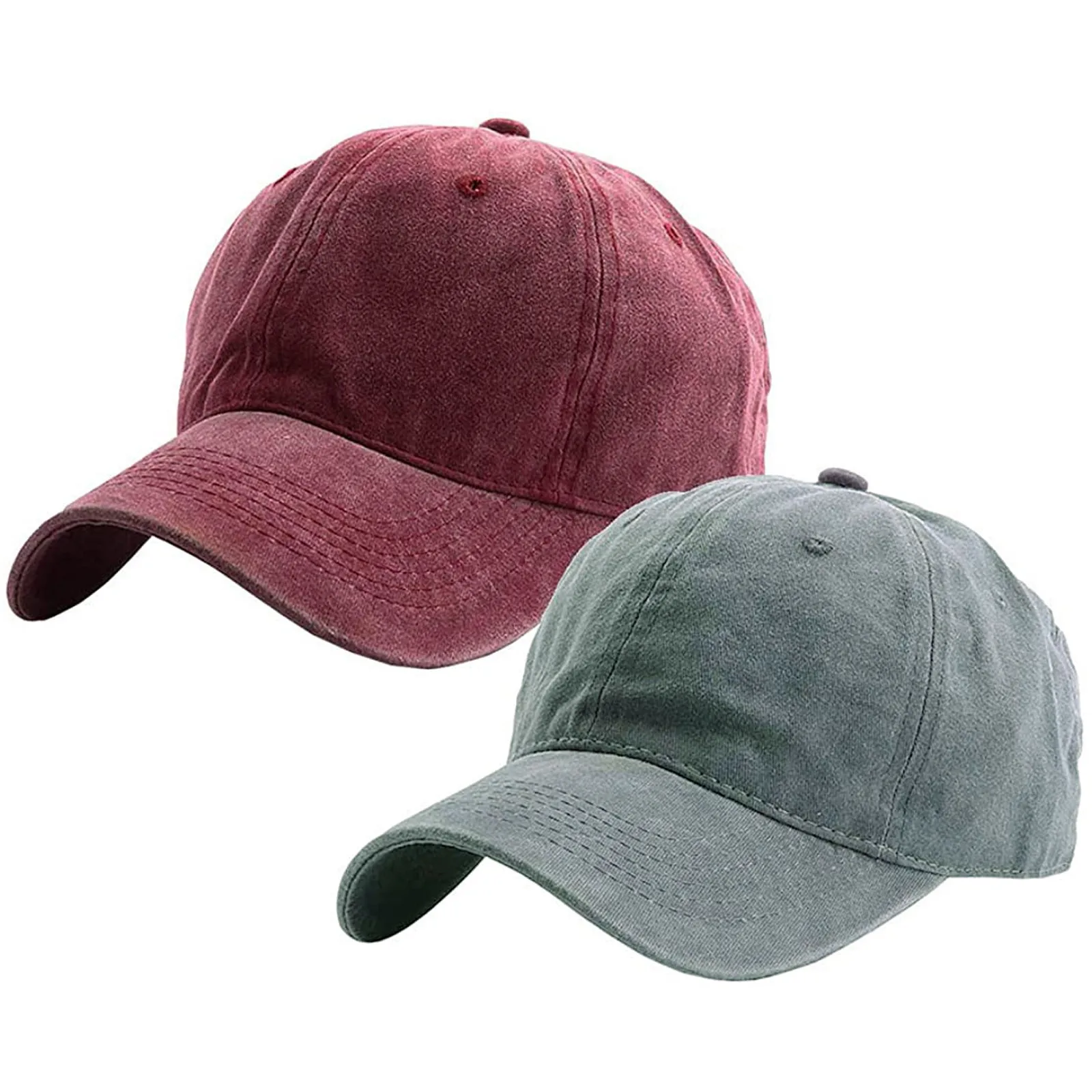 

2PC Unisex Children Casual Solid Color Baseball Hat Adjustable Washed Cap Universal Hollow Outdoor Sun Hat бейсболка женская