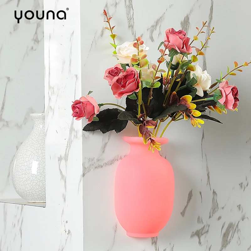Силиконовая клейкая ваза многоразовый настенный держатель для цветов подвесная
