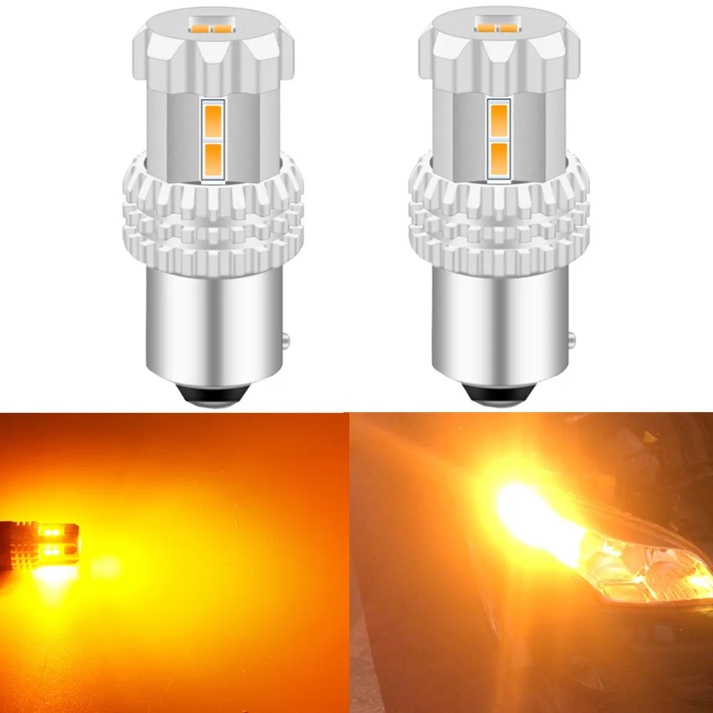 

2x BAU15S 7507 PY21W 1156PY Amber Yellow 1156 1157 T20 T25 LED For Front Turn Signal Lights Direction Indicator Lamp for BMW e90