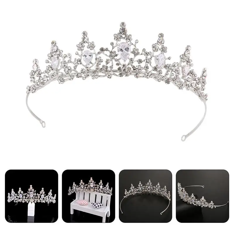 

1pc Bridal Crown Crystal Elegant Headband Tiara Wedding Crown for Women Girls Party