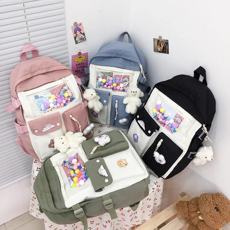 

Японский женский рюкзак для колледжа в стиле Харадзюку, новинка 2022, корейский студент младшей и старшей школы, маленькая свежая школьная су...