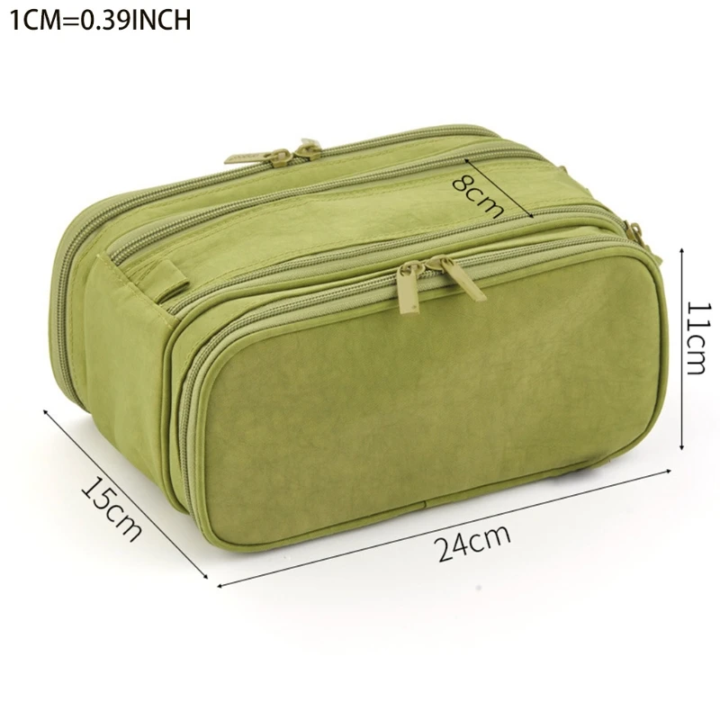 

Exquisite Large Pencil Pouch Buil-in Mesh Pockets Large Staionery Storage Bag Makeups Pouch Portable Zipper Handle
