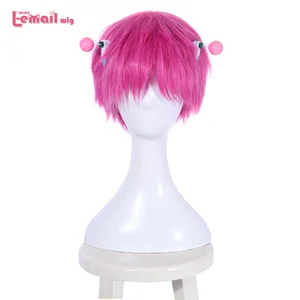 Парик для косплея сайки кузуо, термостойкие искусственные волосы для косплея K-email, розовые короткие мужские парики