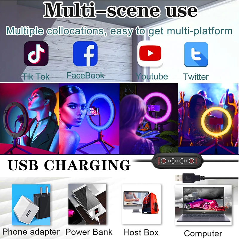 

Orsda Led Selfie Ring Light With Tripod Ringlight For Makeup Tripode Para Movil Con Aro De Luz y Mando Para Hacer Tik Tok