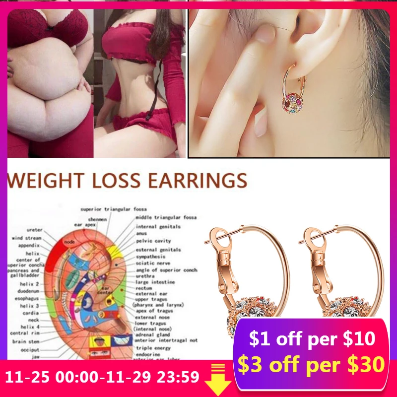 

Therapy Magnetic Slimming Earring 4pcs/Set Bracelet Ring Lose Weight Body Relaxation Massage Slim Ear Studs Patch Health Jewelry