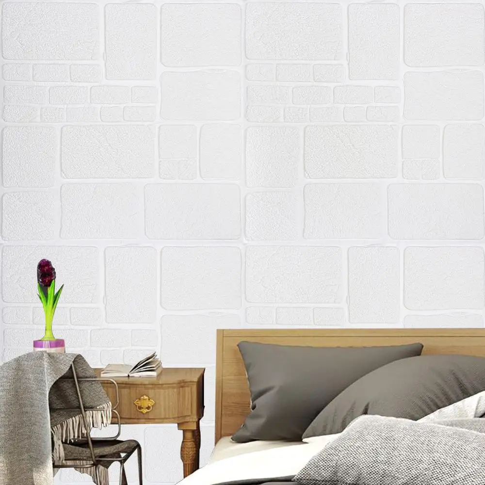 10 шт./компл. 3d стеновые панели белые Pe пенопластовые кирпичные настенные наклейки