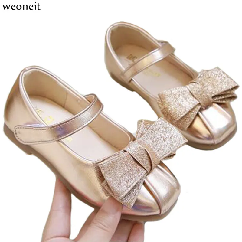 Weoneit/одежда для малышей обувь девочек с бантом бабочкой тонкие кожаные осенние